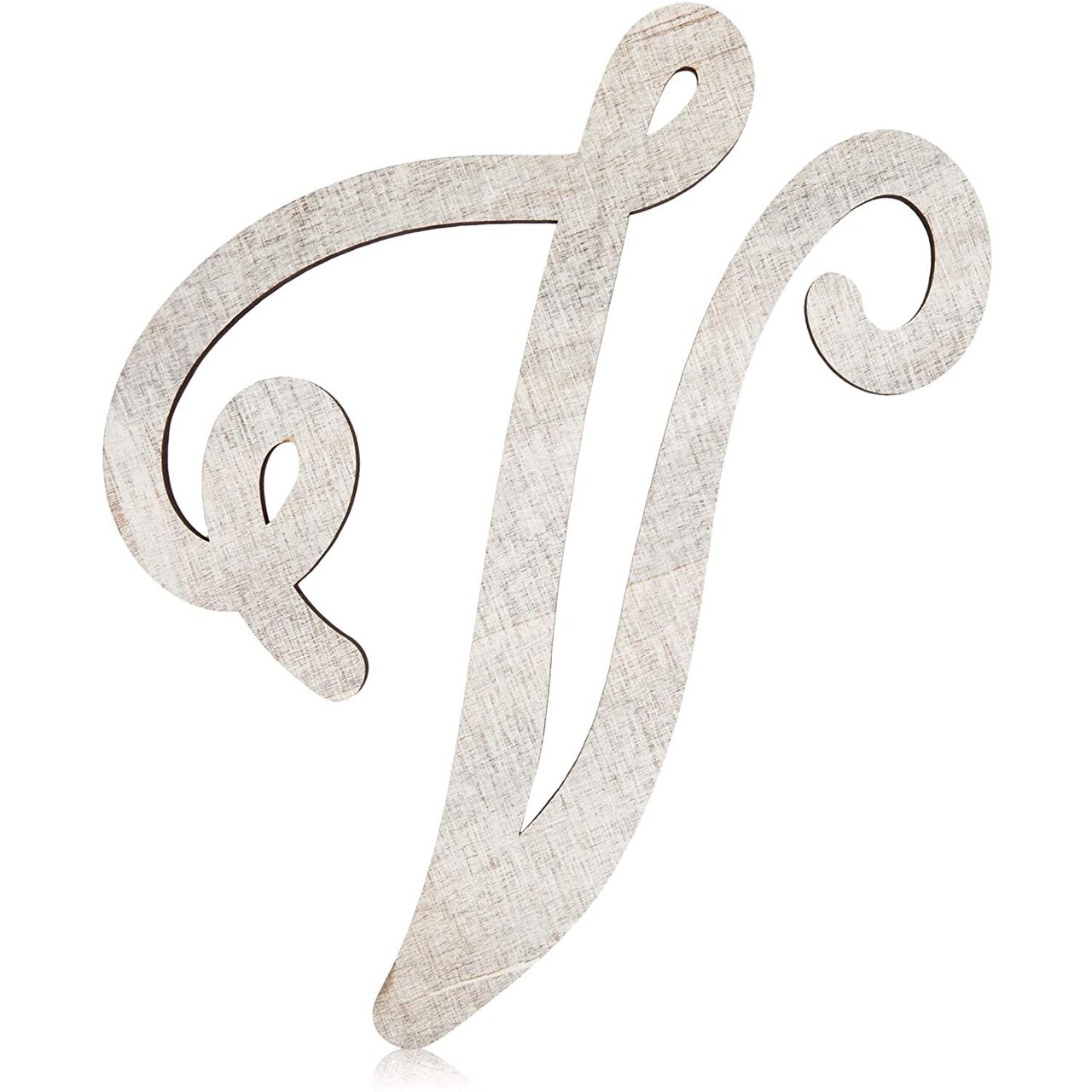 13-Inch Unfinished Wooden Monogram Letter V, Rustic-Style Home Decor, Paintable Wood Alphabet Letters for Custom Signs, Party Decorations, Crafting and Art Supplies